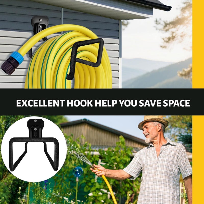 SBGGRL 2 pcs Garden Hose Holder Wall Mount - Heavy Duty Hose Hanger for Outside Yard Garden Storage Hook Rack - Image 5